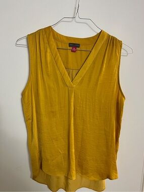 Vince Camuto Sleeveless V-Neck Mustard Top